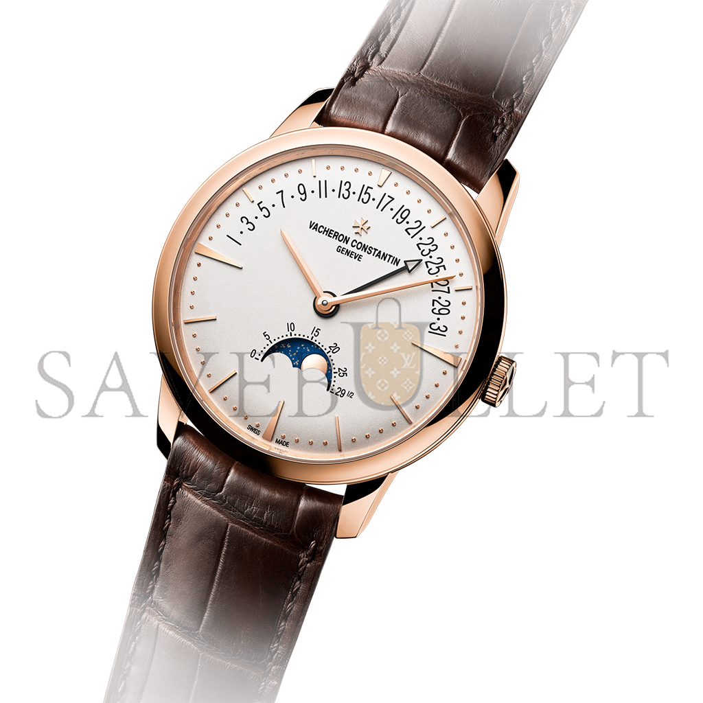 vacheron Co*sta*t*n patrimony moon phase retrograde date 42.5 mm pink gold watch 4010u/000r-b329